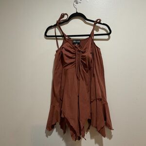 Current Mood Brown Fairy Dress XS NWT Asymmetrical Hem Cottagecore Fall